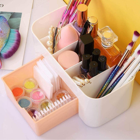 6 Slots And 1 Mini Drawer In This Beauty Organizer for Makeup Tools